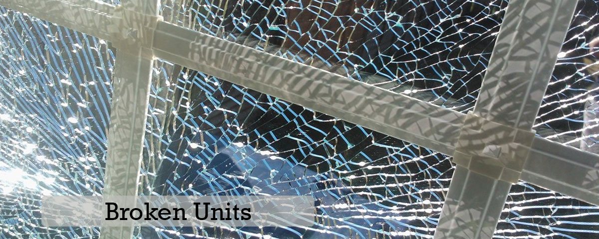 Broken double glazing units